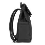 AZORES BAG. Zaino per laptop (16") in PU, con patta che copre tutti gli scomparti - Nero