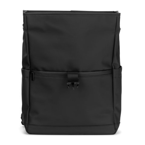 AZORES BAG. Zaino per laptop (16") in PU, con patta che copre tutti gli scomparti - Nero