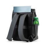 AZORES BAG. Zaino per laptop (16") in PU, con patta che copre tutti gli scomparti - Nero