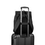 AZORES BAG. Zaino per laptop (16") in PU, con patta che copre tutti gli scomparti - Nero