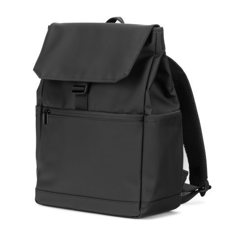 AZORES BAG. Zaino per laptop (16") in PU, con patta che copre tutti gli scomparti - Nero