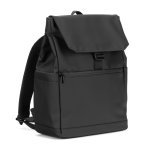 AZORES BAG. Zaino per laptop (16") in PU, con patta che copre tutti gli scomparti - Nero