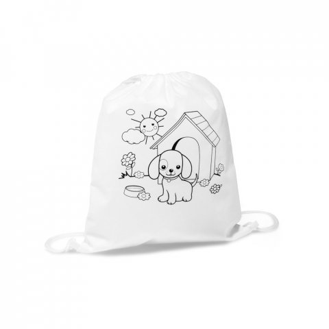 DRAWS. Barnv&auml;ska med gympap&aring;se f&ouml;r f&auml;rgl&auml;ggning (80 g/m&sup2;) - Vit