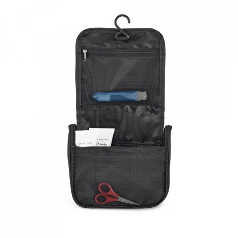 WILLIS. Козметична чанта от микрофибър с няколко джоба - черно