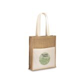 BRAGA. jutetaske (240 g/m&sup2;) med lomme i bomuld (140 g/m&sup2;)