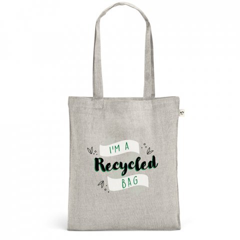 RYNEK. Торба с рециклиран памук (70%), полиестер (30% rPET) (140 гр/м&sup2;) - Светло сив