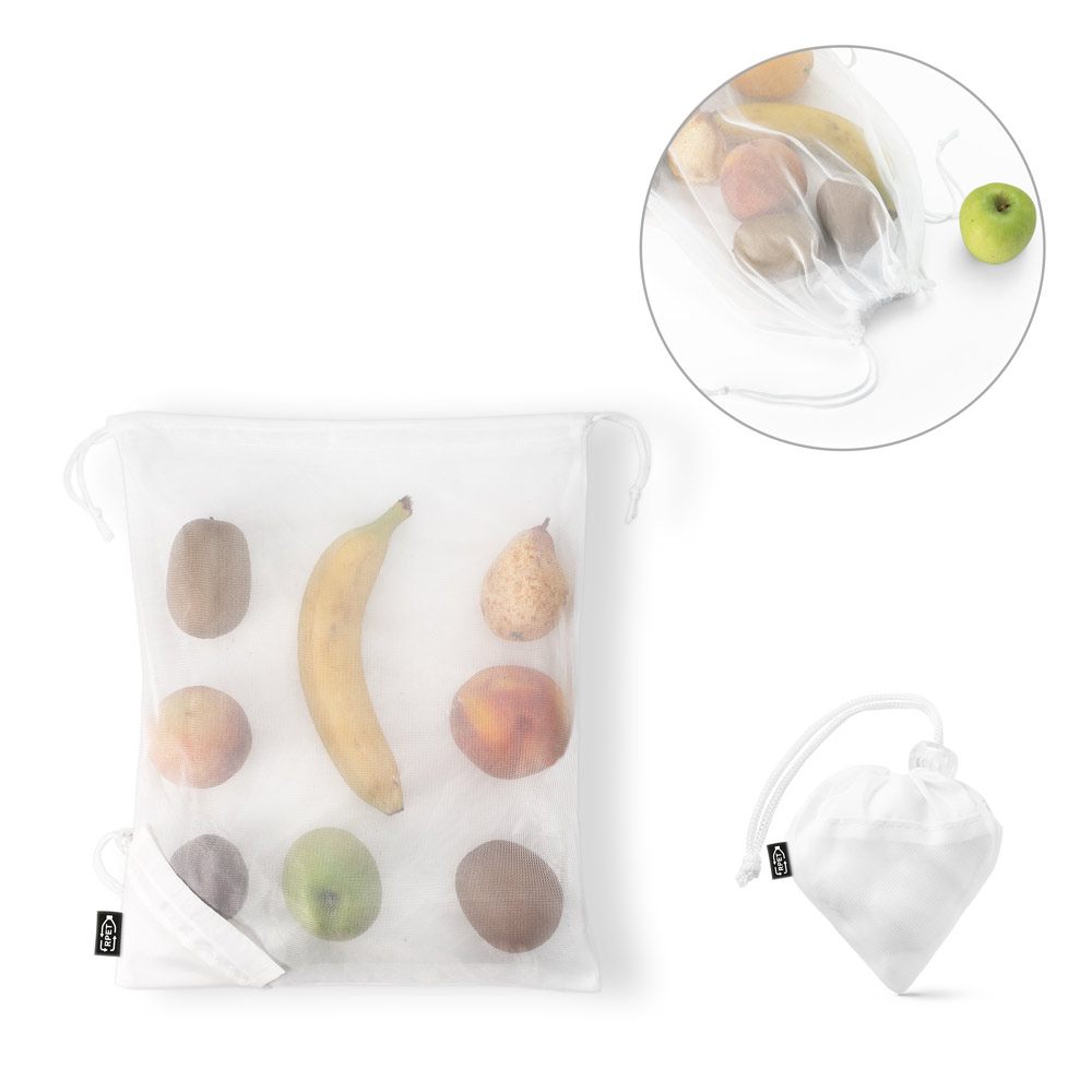 BOLZANO. Borsa pieghevole in maglia e poliestere riciclato 190T (100% rPET)