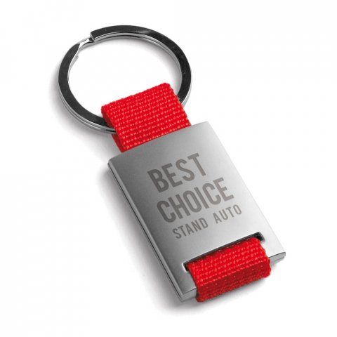 GRIPITCH. Brelok do kluczy wykonany z metalu i taśmy - Czerwony