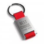 GRIPITCH. Brelok do kluczy wykonany z metalu i taśmy - Czerwony