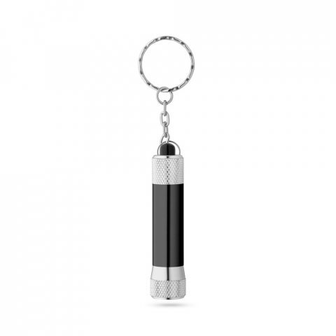 LERGAN. Aluminium keyring with a 3 LED flashlight - Black