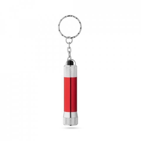 LERGAN. Aluminium keyring with a 3 LED flashlight - Red