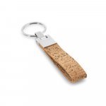 CORKS. Cork and metal keyring - Natural