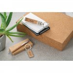 CORKS. Cork and metal keyring