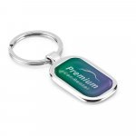 ZABEL. Metal keyring designed for customisation by doming - Satin silver