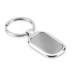 ZABEL. Metal keyring designed for customisation by doming - Satin silver