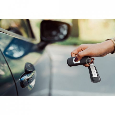 BACHMANN. Breloc de metal cu suport din PU