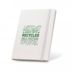 MILKY. Caiet A5 cu copertă rigidă din h&acirc;rtie 100% reciclată - Alb