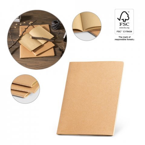 ALCOTT A4. Notepad A4 cu coperta de carton (250 g/m&sup2;) și pagini simple