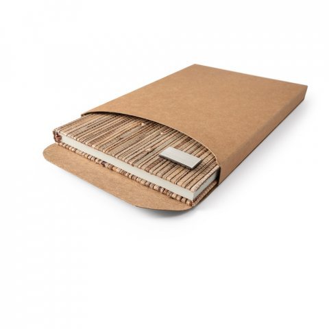 NERUDA. Bloc-notes A5 avec couverture rigide en fibre de paille naturelle - Naturel