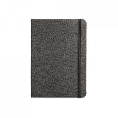 BOYD. Bloc-notes de notes A5 en polyester recycl&eacute; (100% rPET) avec pages lign&eacute;es - Noir