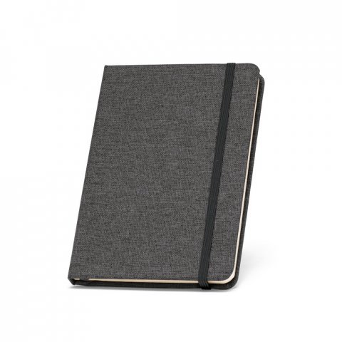 BOYD. Bloc-notes de notes A5 en polyester recycl&eacute; (100% rPET) avec pages lign&eacute;es - Noir