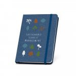 BOYD. Bloc-notes de notes A5 en polyester recycl&eacute; (100% rPET) avec pages lign&eacute;es - Bleu