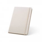 BOYD. Bloc-notes de notes A5 en polyester recycl&eacute; (100% rPET) avec pages lign&eacute;es - Beige 