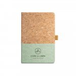 KLEE. Block notes A5 in sughero e lino con pagine a righe - Verde chiaro