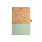 KLEE. Block notes A5 in sughero e lino con pagine a righe - Verde chiaro