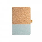 KLEE. Block notes A5 in sughero e lino con pagine a righe - Azzurro