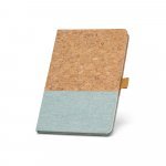 KLEE. Block notes A5 in sughero e lino con pagine a righe - Azzurro