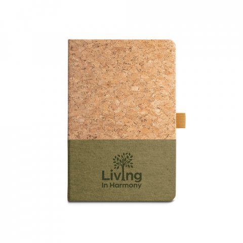 KLEE. Block notes A5 in sughero e lino con pagine a righe - Verde scuro