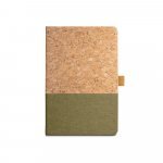 KLEE. Block notes A5 in sughero e lino con pagine a righe - Verde scuro