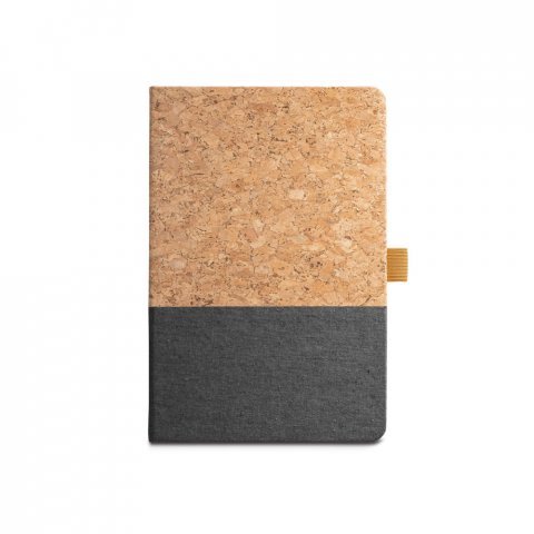 KLEE. Block notes A5 in sughero e lino con pagine a righe - Grigio scuro 