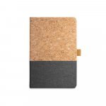 KLEE. Block notes A5 in sughero e lino con pagine a righe - Grigio scuro 