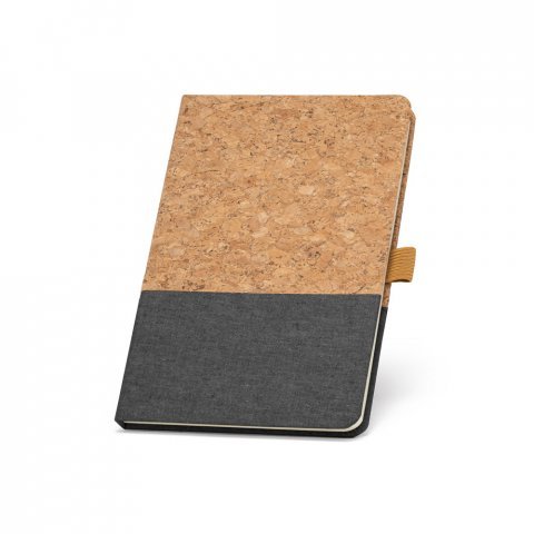 KLEE. Block notes A5 in sughero e lino con pagine a righe - Grigio scuro 