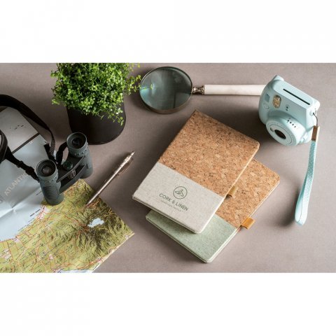 KLEE. Block notes A5 in sughero e lino con pagine a righe