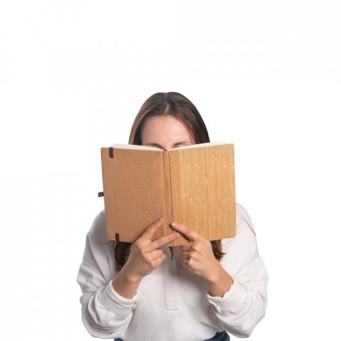 ORWELL. Notebook A5 cu copertă cartonată din bambus și foi de plută - Natural