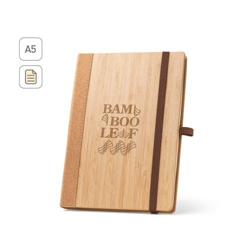 ORWELL. Notebook A5 cu copertă cartonată din bambus și foi de plută
