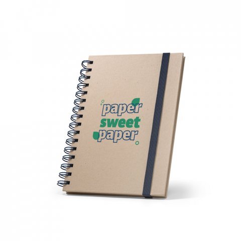 PROUST. Caiet A5 cu inele, cu copertă tare, fabricat din h&acirc;rtie din trestie de zahăr (80% trestie de zahăr) cu pagini simple - Albastru