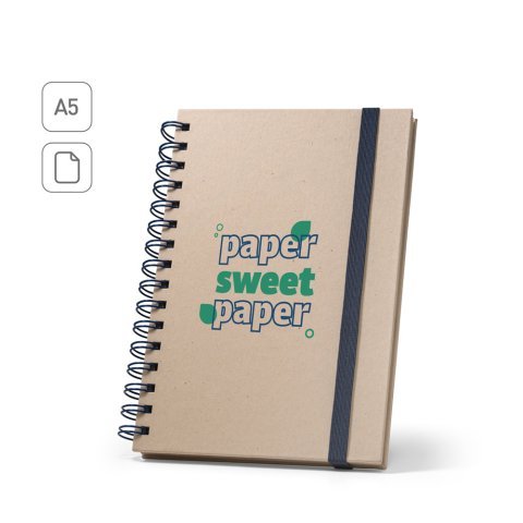 PROUST. Caiet A5 cu inele, cu copertă tare, fabricat din h&acirc;rtie din trestie de zahăr (80% trestie de zahăr) cu pagini simple