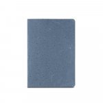 COFFEEPAD SEMI-RIGID. Bloc-notes A5 avec couverture semi-rigide fabriqu&eacute;e &agrave; partir de d&eacute;chets de coques de caf&eacute; (65%) - Bleu