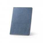COFFEEPAD SEMI-RIGID. Bloc-notes A5 avec couverture semi-rigide fabriqu&eacute;e &agrave; partir de d&eacute;chets de coques de caf&eacute; (65%) - Bleu