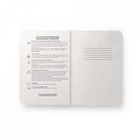 TEAPAD SEMI-RIGID. Blocnotes A5 cu copertă semi-rigidă realizată din deșeuri de frunze de ceai (65%) - Natural