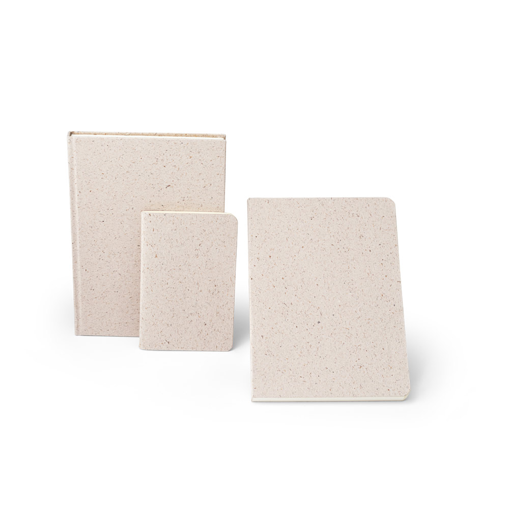 ORGANIC SOFT. Block notes A6 con copertina flessibile fabbricata tramite la materia organica degli elefanti (80%)