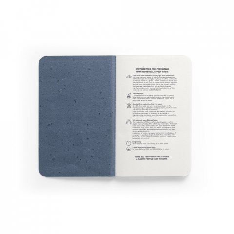 COFFEEPAD SOFT. Blocnotes A6 cu copertă flexibilă realizată din deșeuri de coji de cafea (65%) - Albastru