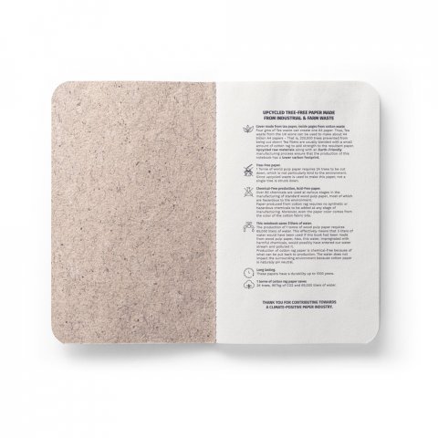 TEAPAD SOFT. Bloc-notes A6 avec couverture souple fabriqu&eacute;e &agrave; partir de d&eacute;chets de feuilles de th&eacute; (65%) - Naturel