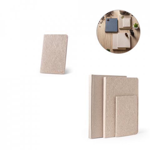 TEAPAD SOFT. Bloc-notes A6 avec couverture souple fabriqu&eacute;e &agrave; partir de d&eacute;chets de feuilles de th&eacute; (65%)