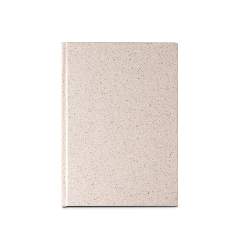 ORGANIC RIGID. Block notes A5 con copertina rigida fabbricata tramite la materia organica degli elefanti (80%)