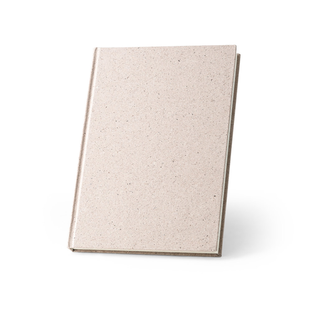 ORGANIC RIGID. Block notes A5 con copertina rigida fabbricata tramite la materia organica degli elefanti (80%)